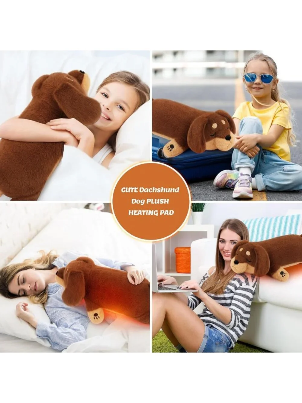 2lb Microwavable Dachshund Heating Pad for Cramps & Pain Relief - Gift for Kids